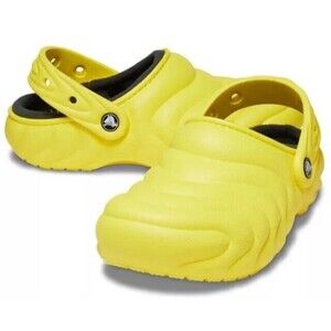 CROCS Classic Lined Overpuff Clog Slip On  210059 Cyber Yellow Size M7W9 UNISEX